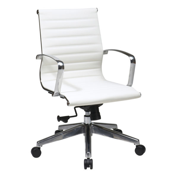 74123LT, Leather Mid Back Chair
