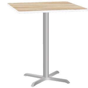 Cafe It - 36" x 36" Square Top Bar Height Break Room Table with Cast Iron X-Base