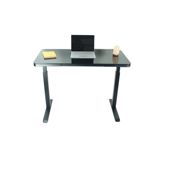 G22000- Glass Top Electric Height Adjustable Desk - Sit Stand Desk with USB and USB-C and Phone Charger