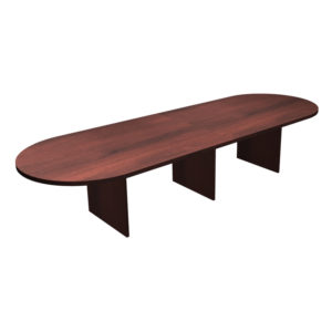 OFD-138T Ultra Laminate Conference Table, 144" Racetrack Shape Table. 2-Piece Top with 3 Slab Base