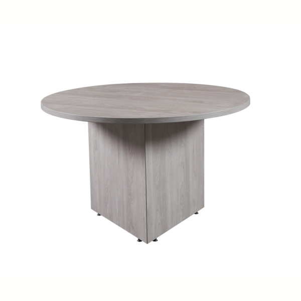 UP123 Ultra PREMIUM 47" Round Conference Table with Triangle Base - Grey Oak Finish