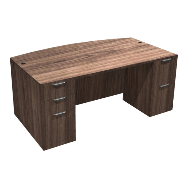 UTYP1 Ultra Laminate Bow Top Desk 71" x 36/41" with BBF and FF Full Peds