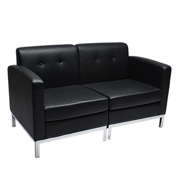 WST51LOVESEAT - Chrome Base modular Left and Right Pieces to make a Loveseat