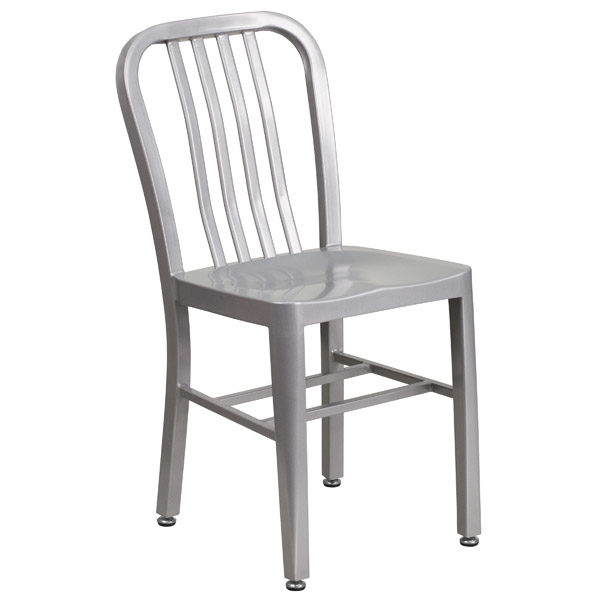 CI700BS Cafe It - Cafe/Breakroom Silver Metal Indoor-Outdoor Chair