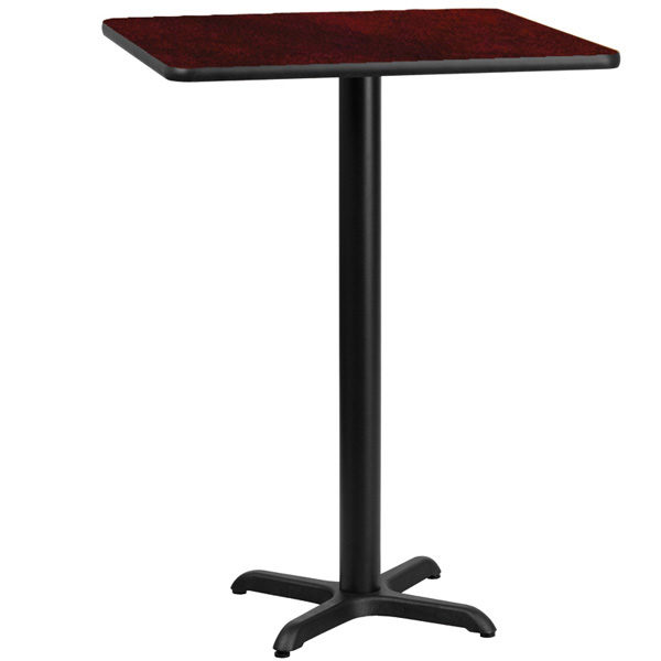 Cafe It - 30" x 30" Square Top Bar Height Break Room Table with Cast Iron X-Base