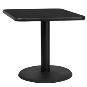 Cafe It - 36"x36" Square Top Sitting Height Break Room Table with Round Cast Iron Base