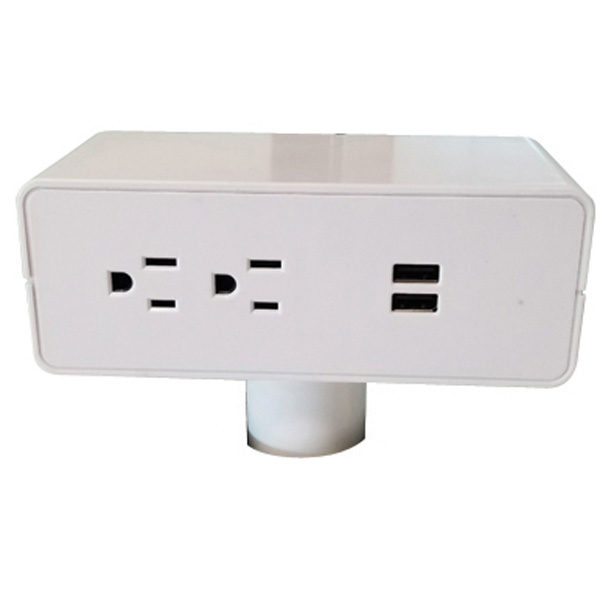 OFD-BIDPM22-WH Grommet Mount Desk Power Block with 2 Outlets and 2 USB Ports